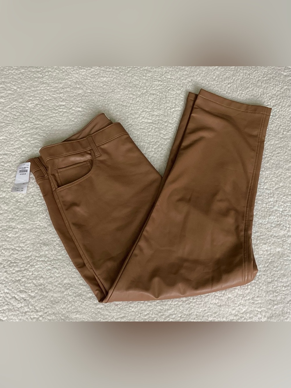 Abercrombie Faux‎ Leather Pants Cognac Brown Ultra High Rise NWT 18R